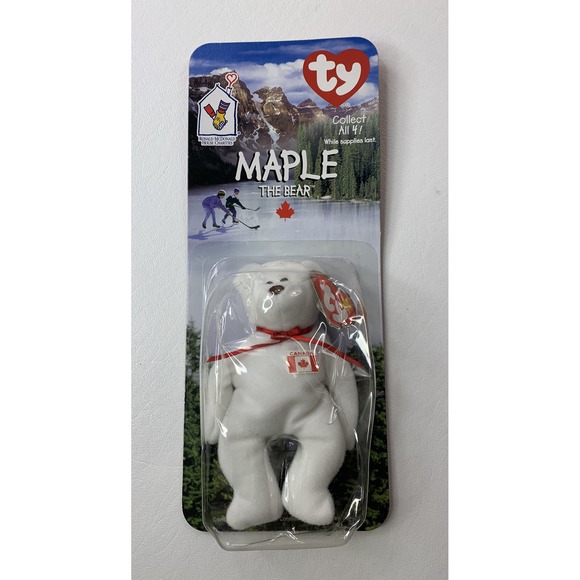 Maple the Bear Beanie Baby WITH RARE ERRORS Damaged Bubble - Picture 11 of 12
